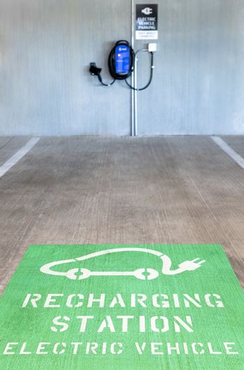 A recharging station for electric vehicles is shown.